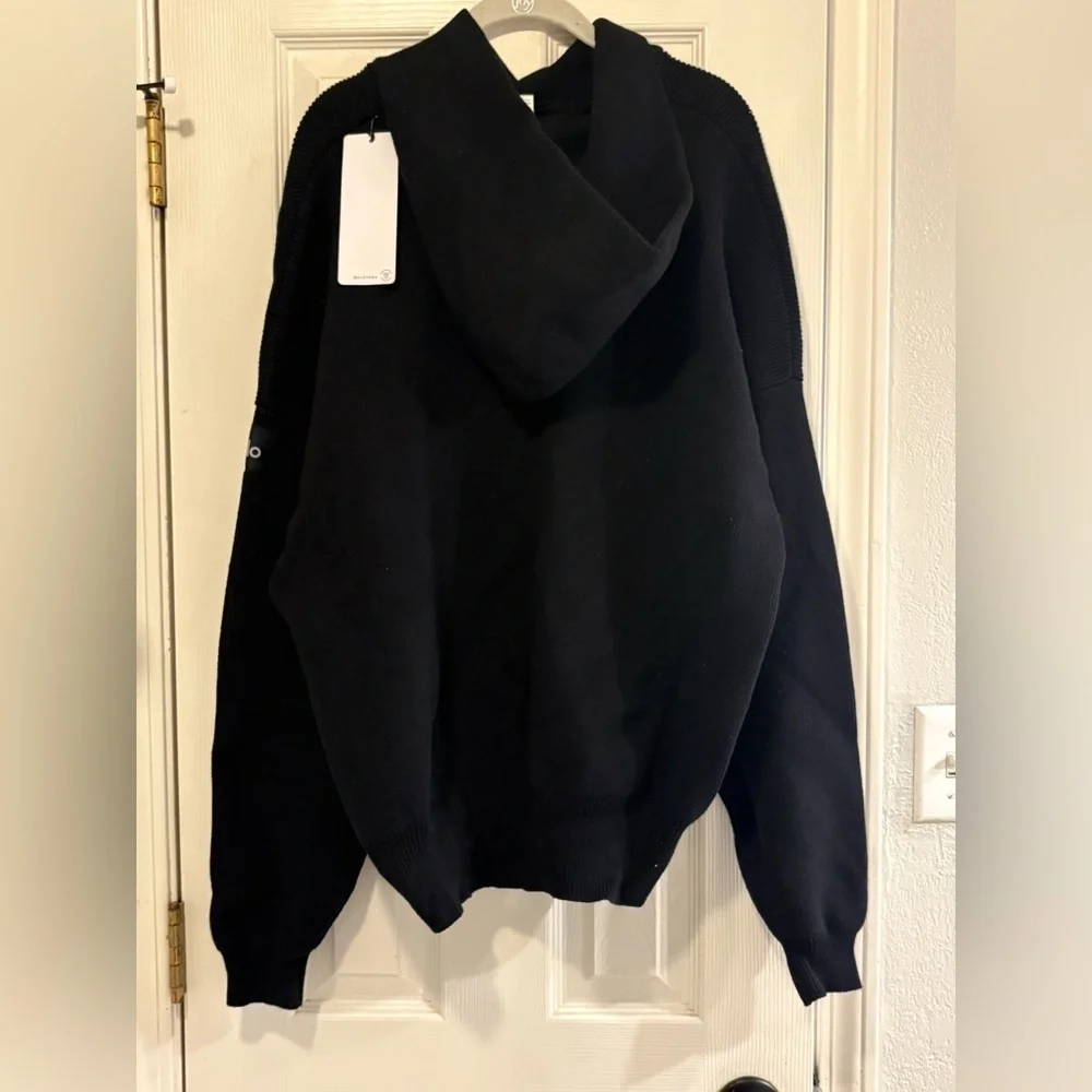 ALO Yoga Scholar Hooded Sweater Black Medium NWT